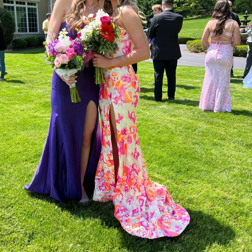 Jovani 26131 Pink/Orange Prom Dress Size 00 - Picture 3 of 10